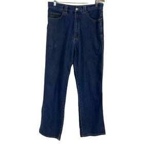 Britches Mens Blue Cotton Flat Front Casual Straight Leg Denim Jeans Size 34x32